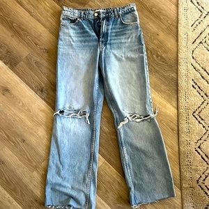 ZARA HIGH RISE WIDE LEG JEANS